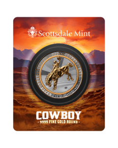 1 oz Cowboy Gilded Silver Round - Cowboy Series