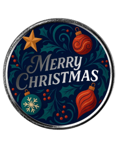1 oz Merry Christmas Colored Silver Round