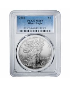 2008 PCGS MS-69 1 oz American Silver Eagle Coin