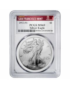 2012-(S) PCGS MS-69 1 oz American Silver Eagle Coin Struck at San Francisco
