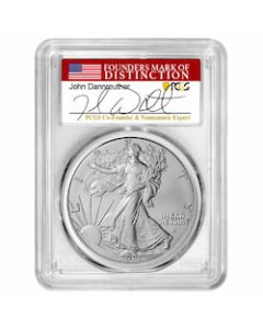 2025 PCGS MS-70 First Day of Issue 1 oz American Silver Eagle Coin - John Dannreuther Label