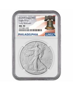 2025-(P) NGC MS-70 Early Releases Eagle Privy 1 oz American Silver Eagle Coin - Philadelphia Label