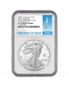 2025-P NGC PF-70 First Day of Issue Marine Privy 1 oz American Silver Eagle Proof Coin