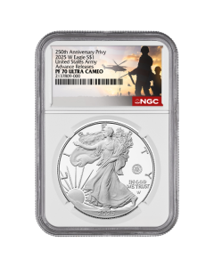 2025-W NGC PF-70 Advanced Releases US Army Privy 1 oz American Silver Eagle Proof Coin - Army Label