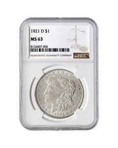 1921-D NGC MS-63 Morgan Silver Dollar Coin