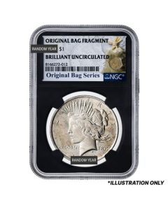 1922-1935 NGC BU Peace Dollar Silver Coin - Original Bag Fragment