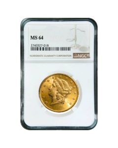 $20 MS-64 Liberty Double Eagle Gold Coin (NGC or PCGS) - Random Year