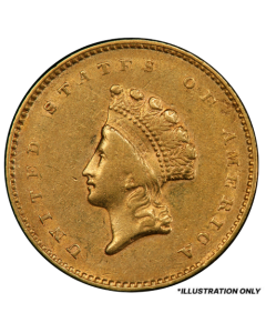 $1 Indian Princess Liberty Head Gold Coin Type II XF - Random Year