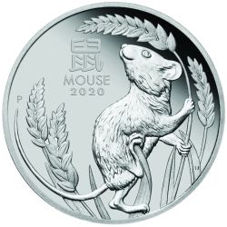2020 1 oz Year of the Mouse Platinum Proof Coin - Perth Mint Lunar Series III