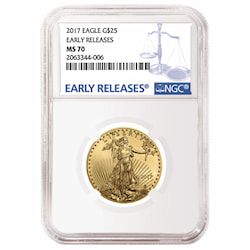 2017 1/2 oz NGC MS-70 Early Releases Gold American Eagle