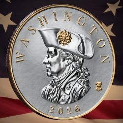 2026 1 oz George Washington Gilded Silver Coin - Commander Series