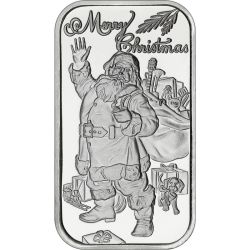 1 oz Waving Santa Claus Silver Bar