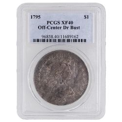 1795 Silver Draped Bust Dollar Off-Center PCGS XF-40