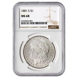 1881-S NGC MS-68 Morgan Silver Dollar Coin