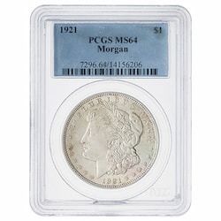1921-D PCGS MS-64 Morgan Silver Dollar Coin
