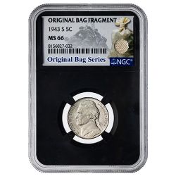 1943-S NGC MS-66 Silver Jefferson War Nickel - Original Bag Fragment