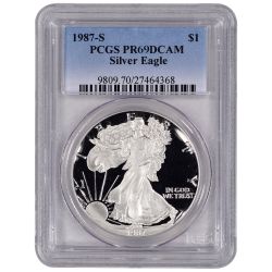 1987 PCGS PR-69 1 oz American Silver Eagle Proof Coin