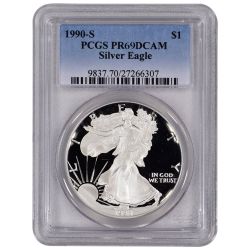 1990 PCGS PR-69 1 oz American Silver Eagle Proof Coin