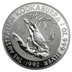 1992 1 oz Australian Kookaburra Silver Coin