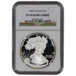 1992-S NGC PF-70 Proof American Silver Eagle Coin