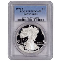 1992-S PCGS PR-70 American Silver Eagle Proof Coin