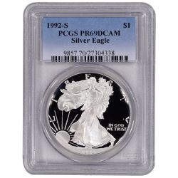 1992 PCGS PR-69 1 oz American Silver Eagle Proof Coin
