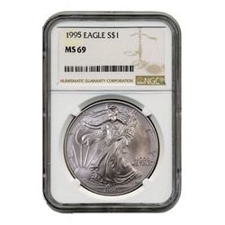 1995 NGC MS-69 American Silver Eagle Coin (Brown Label)