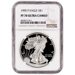 1995-P NGC PF-70 Proof American Silver Eagle Coin