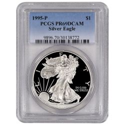 1995 PCGS PR-69 1 oz American Silver Eagle Proof Coin