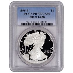 1996-P PCGS PR-70 American Silver Eagle Proof Coin