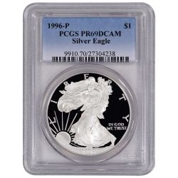 1996 PCGS PR-69 1 oz American Silver Eagle Proof Coin