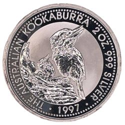 1997 2 oz Australian Kookaburra Silver Coin