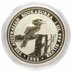 1998 1 oz Australian Kookaburra Silver Coin