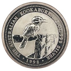 1998 2 oz Australian Kookaburra Silver Coin