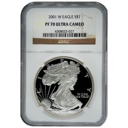 2001-W NGC PF-70 Proof American Silver Eagle Coin