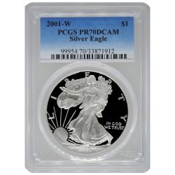 2001-W PCGS PR-70 American Silver Eagle Proof Coin