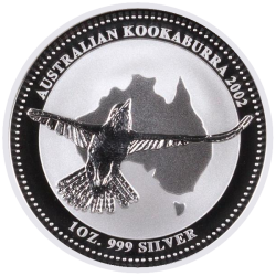 2002 1 oz Australian Kookaburra Silver Coin