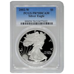 2002-W PCGS PR-70 American Silver Eagle Proof Coin