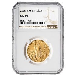2002 NGC MS-69 1/2 oz American Gold Eagle Coin