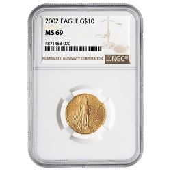 2002 NGC MS-69 1/4 oz American Gold Eagle Coin 