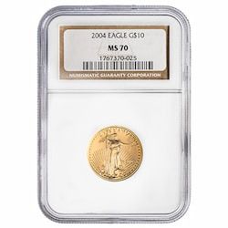 2004 NGC MS-70 1/4 oz American Gold Eagle Coin 