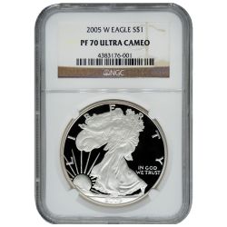 2005-W NGC PF-70 Proof American Silver Eagle Coin