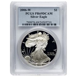 2006 PCGS PR-69 1 oz American Silver Eagle Proof Coin