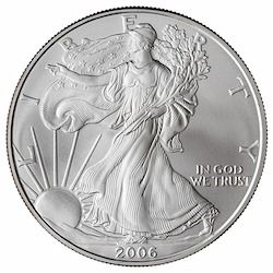 2006-W 1 oz American Silver Eagle Burnished Coin with Box and COA