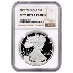 2007-W NGC PF-70 Proof American Silver Eagle Coin