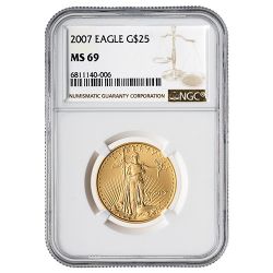 2007 NGC MS-69 1/2 oz American Gold Eagle Coin 