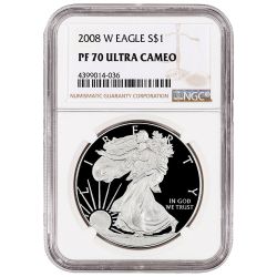 2008-W NGC PF-70 Proof American Silver Eagle Coin