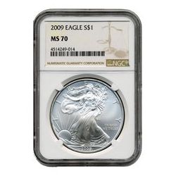 2009 NGC MS-70 American Silver Eagle Coin (Brown Label)
