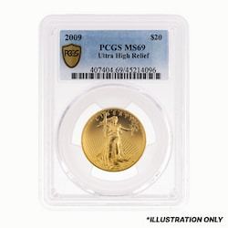 2009 (MMIX) NGC/PCGS MS-69 Ultra High Relief $20 Double Eagle Coin