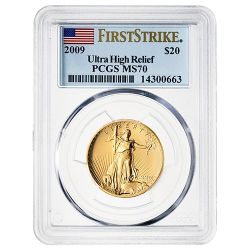 2009 (MMIX) PCGS MS-70 Ultra High Relief $20 Double Eagle Coin